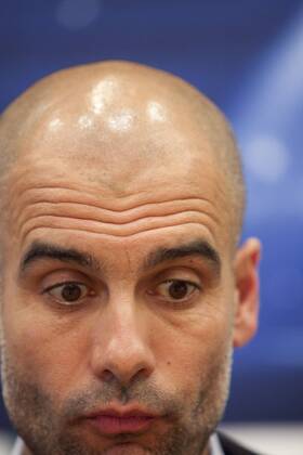 Spanish coach from FC Bayern München Pep Guardiola attends Press Conference at Intercontinental Hotel in Madrid, Spain. April 22, 2014.  (20186926)