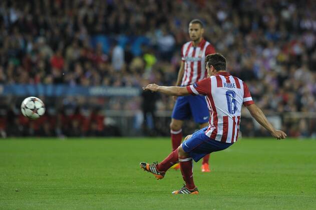 Atletico de Madrid Midfielder, number 6 KOKE - Jorge Resurreccion Merodio (20) during round Semifinal of the Champions League league, soccer match between Atletico de Madrid - Chelsea FC London at the Vicente Calderon estadium, Madrid - Spain by April 22, 2014. . 