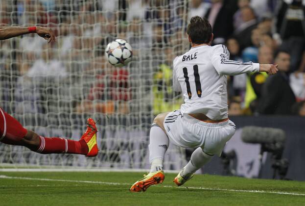 Soccer match between Real Madrid and FC Bayern München of semifinals of the Champions League, held at the Santiago Bernabeu stadium, in Madrid 04 23 2014. Gareth Bale 