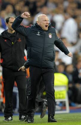 23.04.2014, Fussball Champions League 2013 2014, Halbfinale, Hinspiel, Real Madrid - FC Bayern München, im Santiago Bernabeu Stadion in Madrid, Spanien. Sportdirektor Matthias Sammer (Bayern München) 