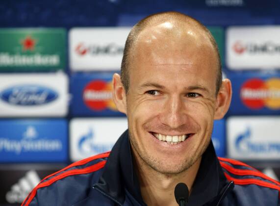 Arjen Robben (FC Bayern München) at press conference before the Champions League match. xJOSExA.xGARCIAx 