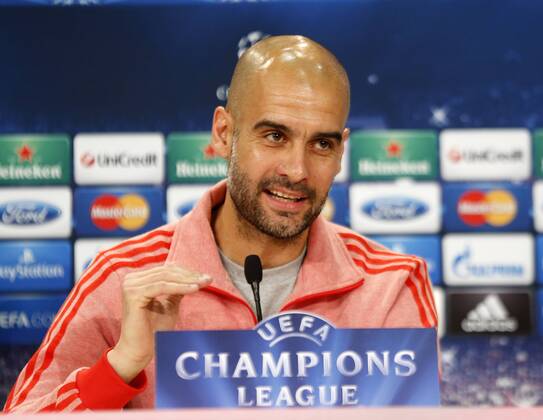 Coach Pep Guardiola (FC Bayern München) at press conference. xJOSExA.xGARCIAx 