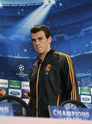 Press conference of Real Madrid before second leg of 1 2 Champions League match against Bayern Munich. In this picture, Gareth Bale. xJOSExA.xGARCIAx 
