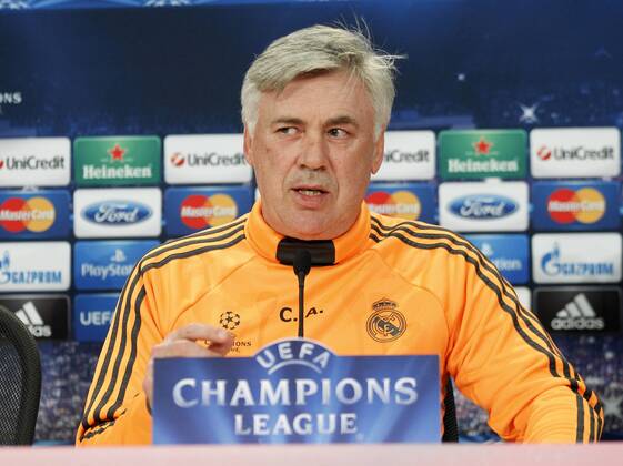 Press conference of Real Madrid before second leg of 1 2 Champions League match against Bayern Munich. In this picture, Coach Carlo Ancelotti. xJOSExA.xGARCIAx 