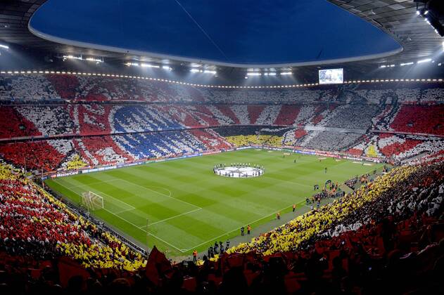 FUSSBALL CHAMPIONS LEAGUE HALBFINALE RUECKSPIEL SAISON 2013 2014 FC Bayern Muenchen - 29.04.2014 Die Fans von FC Bayern München zeigen eine beeindruckende Ganzstadionchoreografie 