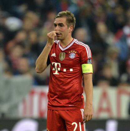 29.04.2014, Fussball Champions League 2013 2014, Halbfinale, Rückspiel, FC Bayern München - Real Madrid, in der Allianz-Arena München. Frust nach dem 3. Gegentor, Philipp Lahm (Bayern München). 