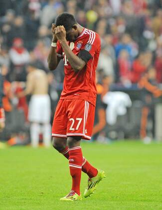 Ein voellig frustrierter David Alaba (FC Bayern Muenchen) Bayern Muenchen - Real Madrid, Champions League, Halbfinale, Fussball, 29.04.2014