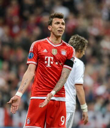 29. April 2014: München, Allianz Arena: Fussball UEFA Champions League: FC Bayern München - Real Madrid: Münchens Mario Mandzukic nachdenklich.