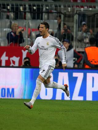 München, Fussball Männer, UEFA Champions League, Saison 2013 2014, Halbfinale Rückspiel, FC Bayern München vs Real Madrid CF 29.04.2014, München Arena München Cristiano Ronaldo, Real Madrid, Aktion, jubel