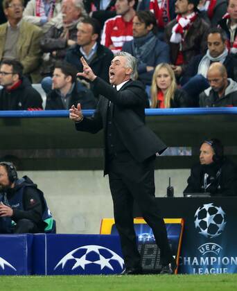 München, Fussball Männer, UEFA Champions League, Saison 2013 2014, Halbfinale Rückspiel, FC Bayern München vs Real Madrid CF 29.04.2014, München Arena München ,Carlo Ancelotti,Trainer, Real Madrid,