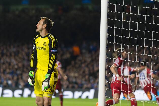 30.04.2014. London, England. Chelsea s goalkeeper Mark SCHWARZER reacts after failing to stop the penalty during the Champions League Semi Final match between Chelsea and Atletico Madrid at Stamford Bridge. xCraigxMercerx  ActionPlus20448675