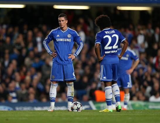Chelsea s Fernando Torres looks on dejected after a going 1-0 down Chelsea vs Atletico Madrid - Champions League, Semi Final, 2nd leg- Stamford Bridge - London - UK - 30 04 2014 - Pic David Klein Sportimage EDITORIAL USE ONLY. No use with unauthorised audio, video, data, fixture lists, club league logos or live services. Online in-match use limited to 120 images, no video emulation. No use in betting, games or single club league player publications.