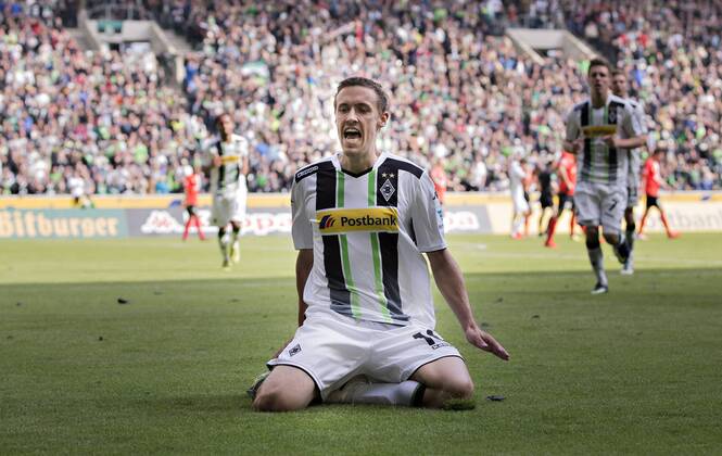 Mönchengladbach, 03.05.2014, Borussia Park Torjubel: Max Kruse (BMG) VfL Borussia Mönchengladbach - FSV Mainz 05 mm