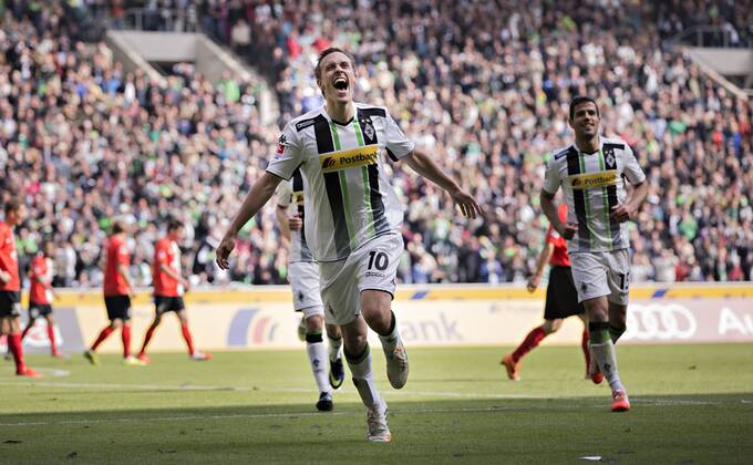 Mönchengladbach, 03.05.2014, Borussia Park Torjubel: Max Kruse (BMG) VfL Borussia Mönchengladbach - FSV Mainz 05 mm