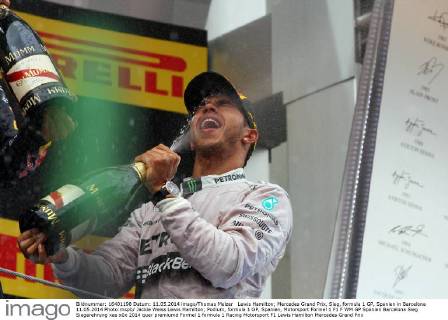 Lewis Hamilton; Mercedes Grand Prix, Sieg, formula 1 GP, Spanien in Barcelona 11.05.2014 Photo:mspb Jackie Weiss Lewis Hamilton; Podium, formula 1 GP, Spanien,
