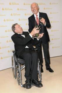 Joachim Deckarm und Franz Beckenbauer bei der Verleihung der Goldenen Sportpyramide 2014 im Hotel Adlon. Berlin, 16.05.2014 Foto:xFredericx xFuturexImage