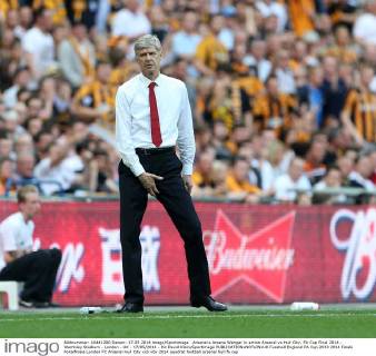 Arsenal s Arsene Wenger in action Arsenal vs Hull City- FA Cup Final 2014 - Wembley Stadium - London - UK - 17 05 2014 - Pic David Klein Sportimage EDITORIAL USE ONLY. No use with unauthorised audio, video, data, fixture lists, club league logos or live services. Online in-match use limited to 120 images, no video emulation. No use in betting, games or single club league player publications.