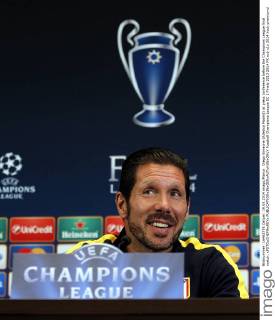 Diego Simeone (Atletico Madrid) at press conference before the Champions League final match. xFOTOxCHEMAxREYx 