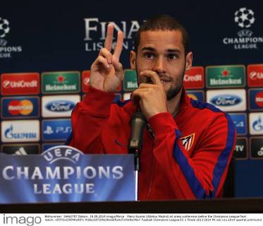 Mario Suarez (Atletico Madrid) at press conference before the Champions League final match. xFOTOxCHEMAxREYx 