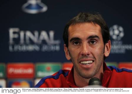 Diego Godin (Atletico Madrid) at press conference before the Champions League final match. xFOTOxCHEMAxREYx 