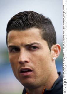 May 20, 2014 - Madrid, Spain - Cristiano Ronaldo of Real Madrid during interviews with media after a training session for Champions League Final at Valdebebas training ground in Madrid, Spain Real Madrid Training Session  - ZUMAg15
