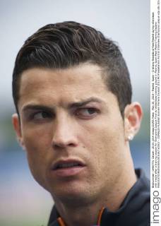 May 20, 2014 - Madrid, Spain - Cristiano Ronaldo of Real Madrid during interviews with media after a training session for Champions League Final at Valdebebas training ground in Madrid, Spain Real Madrid Training Session  - ZUMAg15