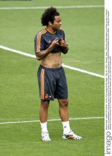 May 20, 2014 - Madrid, Spain - Marcelo of Real Madrid in action during a training session at Valdebebas training ground in Madrid, Spain Real Madrid Training Session  - ZUMAg15