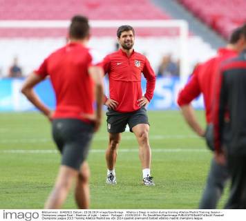 Atletico s Diego in action during training Atletico Madrid Training Session - Champions League Final - Stadium of Light - Lisbon - Portugal - 23 05 2014 - Pic DavidKlein Sportimage EDITORIAL USE ONLY. No use with unauthorised audio, video, data, fixture lists, club league logos or live services. Online in-match use limited to 120 images, no video emulation. No use in betting, games or single club league player publications.