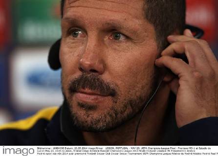 LISBON, PORTUGAL - MAY 23: UEFA Champions League Final - Previews MD-1 at Estadio da Luz on May 23, 2014 in Lisbon, Trainer Diego Simeone