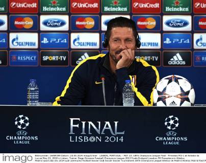 LISBON, PORTUGAL - MAY 23: UEFA Champions League Final - Previews MD-1 at Estadio da Luz on May 23, 2014 in Lisbon, Trainer Diego Simeone