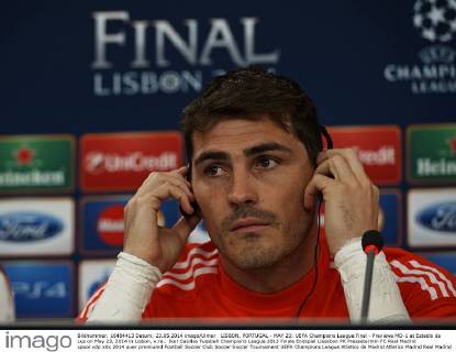 LISBON, PORTUGAL - MAY 23: UEFA Champions League Final - Previews MD-1 at Estadio da Luz on May 23, 2014 in Lisbon, v.re.: Iker Casillas