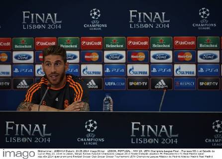 LISBON, PORTUGAL - MAY 23: UEFA Champions League Final - Previews MD-1 at Estadio da Luz on May 23, 2014 in Lisbon, Sergio Ramos