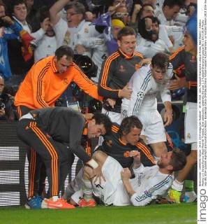 24.05.2014, xjhx, Fussball Champions League Finale, Real Madrid - Atletico Madrid, v.l. Sergio Ramos (Real Madrid) Torjubel, Goal celebration, celebrate the goal 1:1