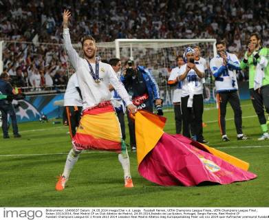 Fussball Herren, UEFA Champions League Finale, UEFA Champions League Final , Saison 2013 2014, Real Madrid CF vs Club Atletico de Madrid, 24.05.2014,Estadio da Luz Lisbon, Portugal, Sergio Ramos, Real Madrid CF