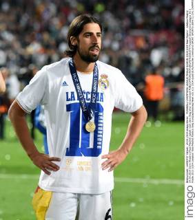 FUSSBALL CHAMPIONS LEAGUE FINALE SAISON 2013 2014 Real Madrid - Atletico Madrid 24.05.2014 Sami Khedira (Real Madrid) jubelt nach dem Sieg eher introvertiert 