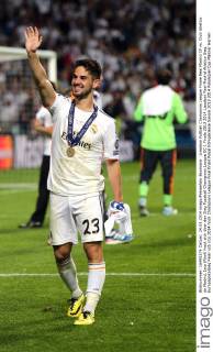 Lissabon Fußball Champions League Finale Real Madrid CF vs. Club Atletico de Madrid, Isco (Real) freut sich über den Sieg