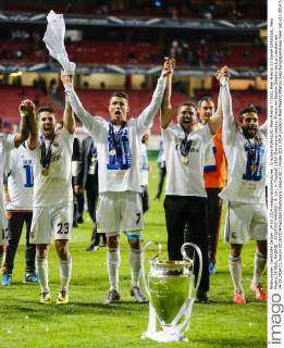 Cristiano RONALDO, Real Madrid 7 ISCO, Real Madrid 23 Daniel CARVAJAL, Real Madrid 15 REAL MADRID - ATLETICO MADRID ( 4- 1)n. V. Fussball UEFA Champions League, Finale, im Stadion Estadio da Luz Lissabon am 24.05.2014 CL Saison 2013 2014