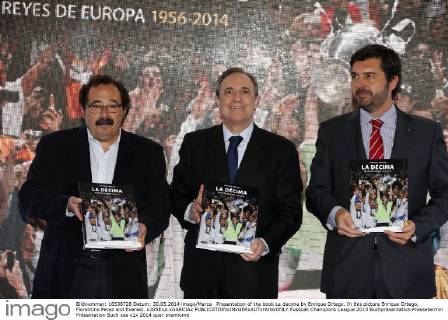Presentation of the book La decima by Enrique Ortego. In this picture Enrique Ortego, Florentino Perez and Everest. xJOSExA.xGARCIAx 