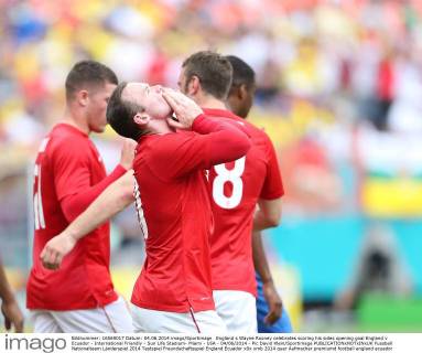 England s Wayne Rooney celebrates scoring his sides opening goal England v Ecuador - International Friendly - Sun Life Stadium- Miami - USA - 04 06 2014 - Pic David Klein Sportimage EDITORIAL USE ONLY. No use with unauthorised audio, video, data, fixture lists, club league logos or live services. Online in-match use limited to 120 images, no video emulation. No use in betting, games or single club league player publications.