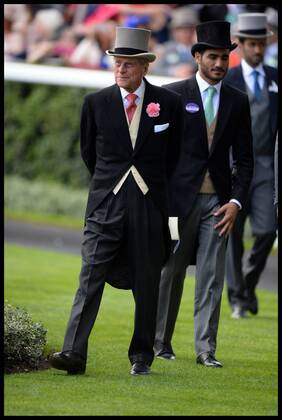 18 06 2014. Ascot, United Kingdom. Prince Philippe, Duke of Edinburgh arrive for Day 2 of Royal Ascot at Ascot Racecourse. AndrewxParsonsx xi-Images IIM-2483-0005