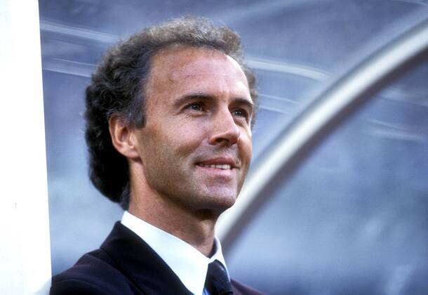 BECKENBAUER Franz Trainer Team Deutschland FIFA Fussball Weltmeisterschaften 1990 in Italien Finale Deutschland-Argentinien 1 : 0 am 08.07.1990 