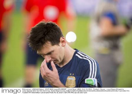 Lionel Messi (ARG), JULY 13, 2014 - Football Soccer : Lionel Messi of Argentina looks dejected after the FIFA World Cup Noxthirdxpartyxsales (ptmb061755)