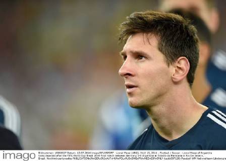 Lionel Messi (ARG), JULY 13, 2014 - Football Soccer : Lionel Messi of Argentina looks dejected after the FIFA World Cup Brazil 2014 Final match between Germany 1-0 Argentina at Estadio do Maracana in Rio De Janeiro, Brazil. Noxthirdxpartyxsales (uzdb007120)