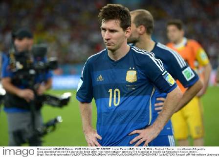 Lionel Messi (ARG), JULY 13, 2014 - Football Soccer : Lionel Messi of Argentina looks dejected after the FIFA World Cup Brazil 2014 Final match between Germany 1-0 Argentina at Estadio do Maracana in Rio De Janeiro, Brazil. Noxthirdxpartyxsales (uzdb007130)
