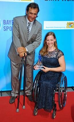 Bayerischer Sportpreis 2014 in München. Foto: Alessandro Zanardi und Anna Schaffelhuber