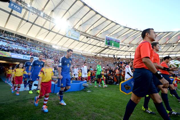 Lionel Messi (ARG), JULY 13, 2014 - Football Soccer : Lionel Messi of Argentina leads his team out onto the pitch before the FIFA World Cup Brazil 2014 Final match between Germany 1-0 Argentina at Estadio do Maracana in Rio De Janeiro, Brazil. Noxthirdxpartyxsales (uzdb007167)