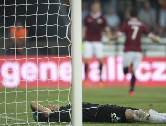 Goalkeeper Robin Olsen of Malmo is pictured during the UEFA Champions League 3rd qualifying round opening match AC Sparta Praha vs. Malmo FF, Prague, Czech Republic, on Tuesday, July 29, 2014. (CTKxPhoto MichalxKamaryt) CTKPhotoOF201407291200301  kmt 13