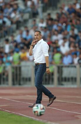 SOCCER - CL, Karabag vs RBS BAKU,AZERBAIJAN,30.JUL.14 - SOCCER - UEFA Champions League, qualifying, Karabag Agdam FK vs Red Bull Salzburg. Image shows head coach Adi Hütter (RBS).
