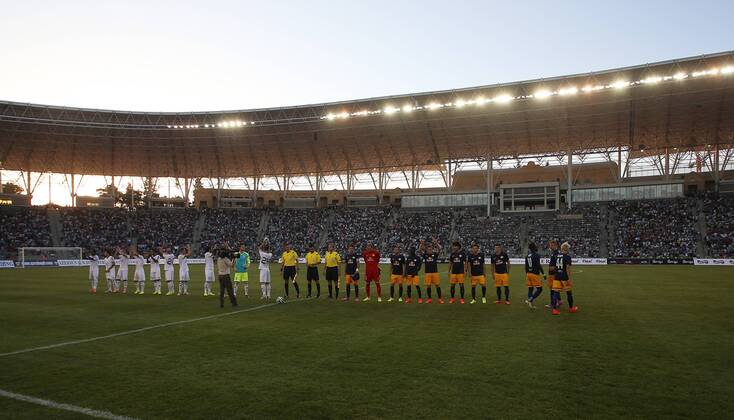 SOCCER - CL, Karabag vs RBS BAKU,AZERBAIJAN,30.JUL.14 - SOCCER - UEFA Champions League, qualifying, Karabag Agdam FK vs Red Bull Salzburg. Image shows the both teams.