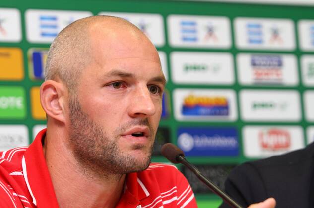 Standard s Jelle Van Damme pictured during a press conference of Standard de Liege, Monday 04 August 2014, in Athens. - Third qualifying round of the UEFA Champions League ACTIONxIMAGES  premiumd 17359